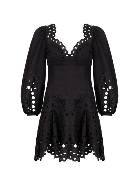 Charo Ruiz Esmare scalloped embroidered mini dress