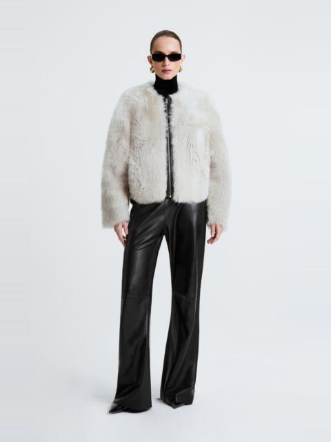 NOUR HAMMOUR Dianne Lambskin Shearling Jacket light grey