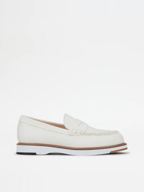 Tod's LOAFERS IN LEATHER - WHITE