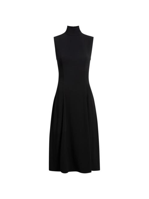 Another Tomorrow roll-neck flared midi dress