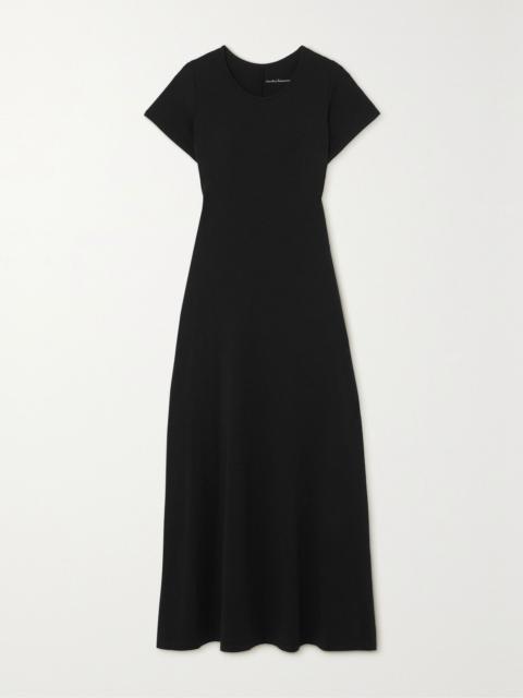Another Tomorrow + NET SUSTAIN Fitted Tee organic cotton and TENCEL Lyocell-blend jersey midi dress Black