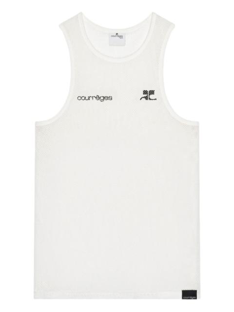 courrèges logo graphic tank top