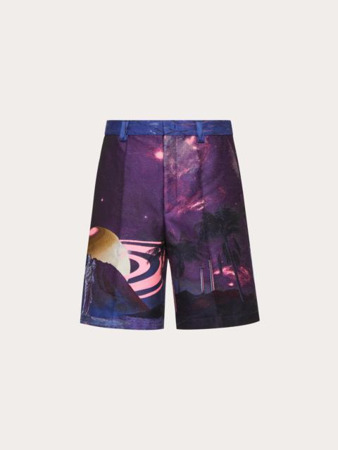 NYLON BERMUDA SHORTS WITH WATER NIGHTS PRINT