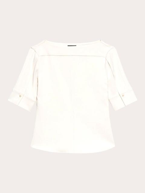 Theory Admiral Crepe Seamed Boatneck Top