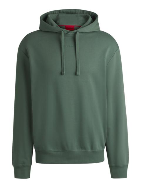 HUGO COTTON-TERRY RELAXED-FIT HOODIE WITH LOGO PRINT