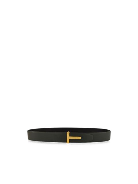 TOM FORD T-buckle grained-leather belt