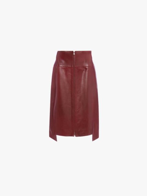 Victoria Beckham Leather Skirt In Acai
