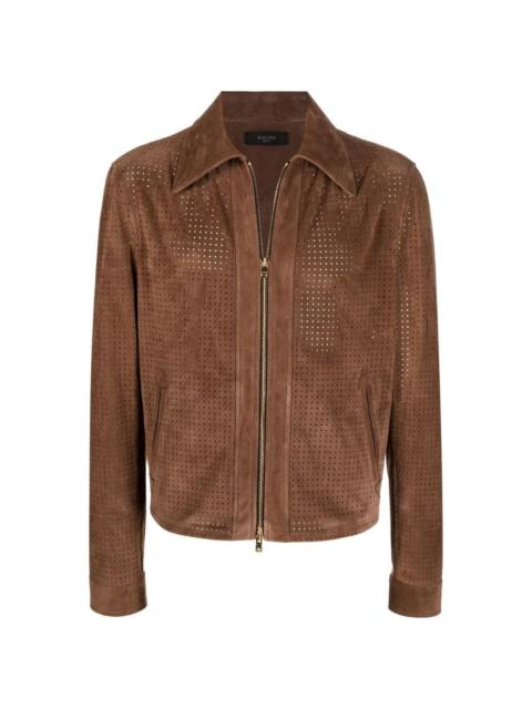 fully-perforated leather jacket