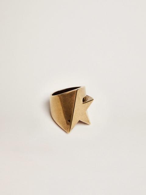Golden Goose Star Jewelmates Collection ring in old gold color