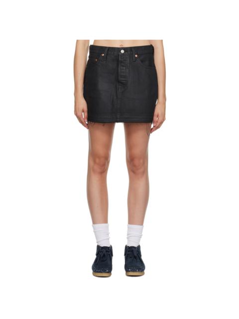 Black Icon Denim Miniskirt