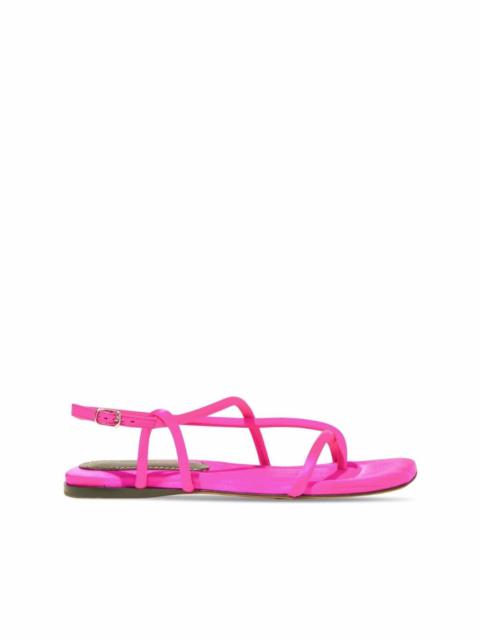satin-effect strappy flat sandals
