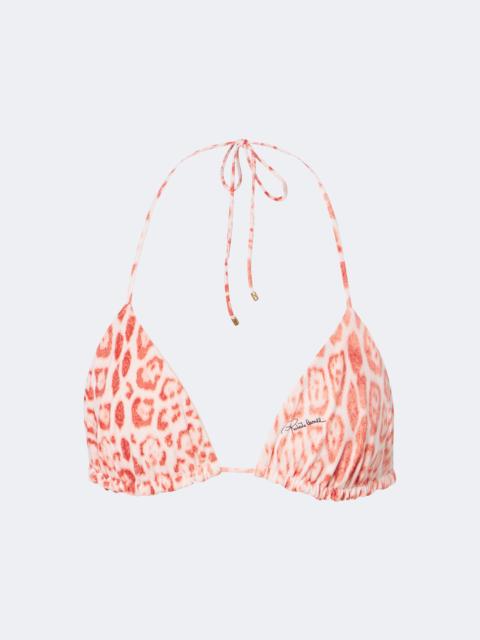 Roberto Cavalli Leopard-print triangle bikini top