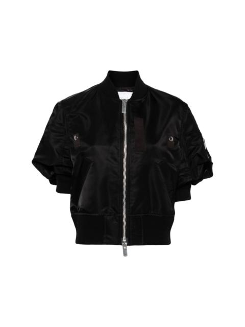 sacai puff-sleeve bomber jacket