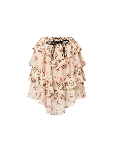 Louis Vuitton Tiered Floral Print Mini Skirt