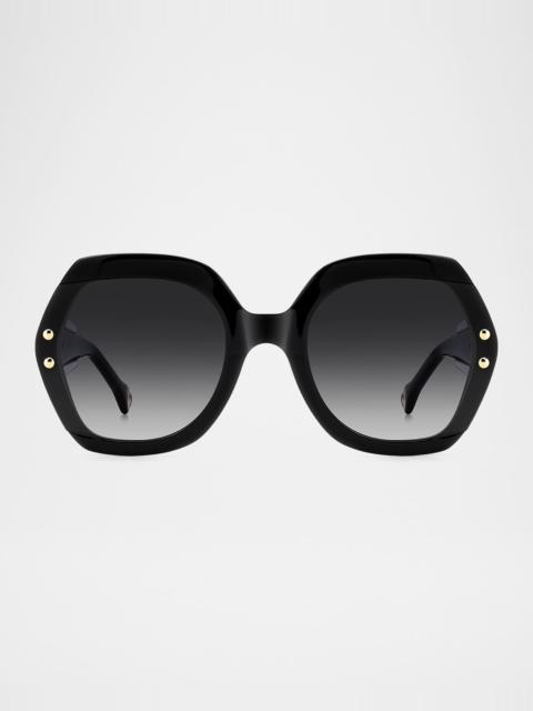 CAROLINA HERRERA Logo-Print Round Acetate Sunglasses