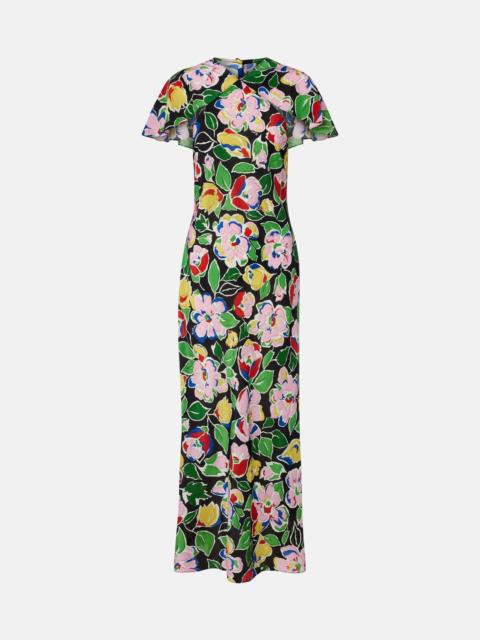 RIXO Jeannie floral silk maxi dress