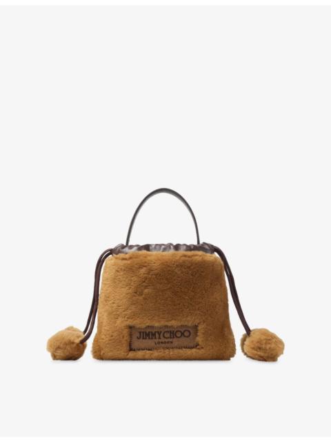 JIMMY CHOO Drawstring Faux-Shearling Tote Bag