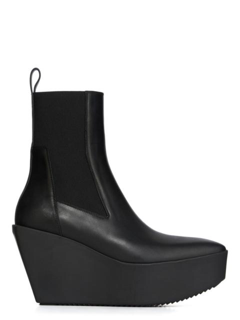 Rick Owens Black Concordians Sliver Platform Beatle Chelsea Boots
