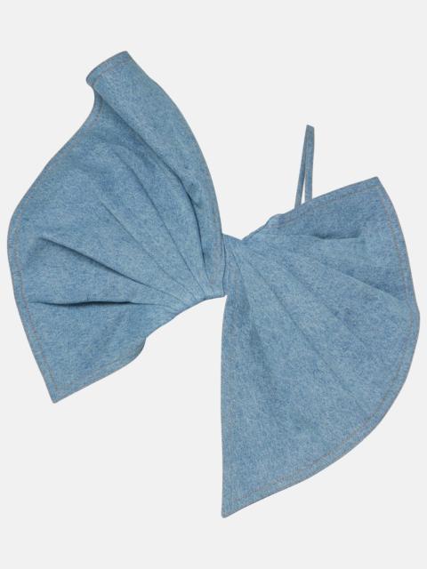 NINA RICCI Bow-detail denim top