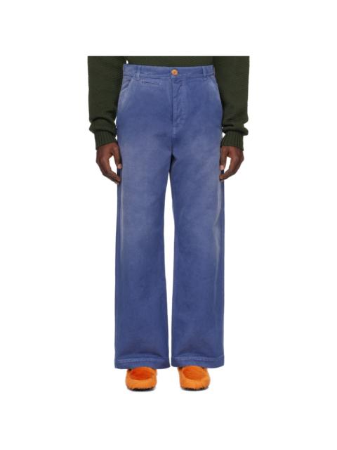 Marni Blue Overdyed Trousers