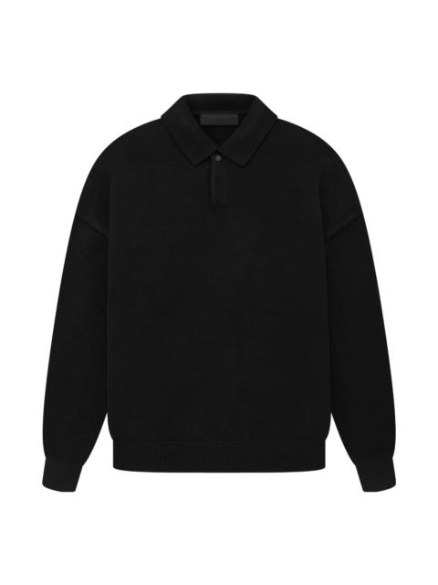 ESSENTIALS Fear of God Essentials The Black Collection Knit Polo Shirt 'Jet Black' 192SP232180F