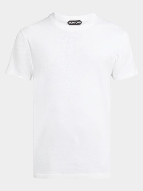 TOM FORD Men's Perforated Ribbed T-Shirt