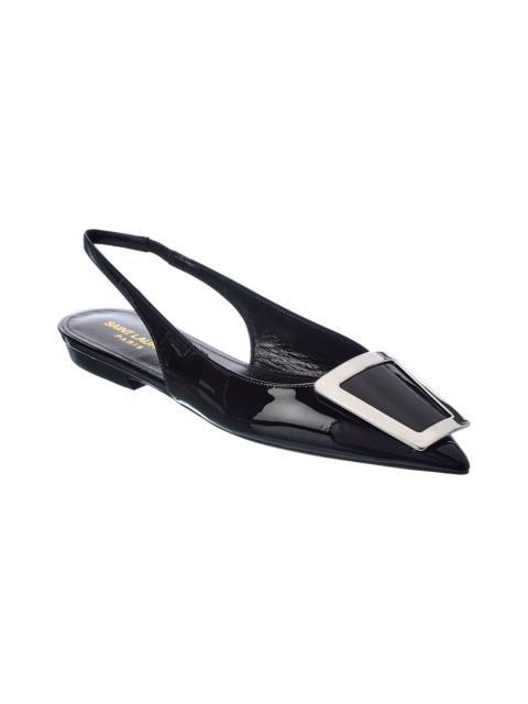SAINT LAURENT Saint Laurent Vivi Bow Patent Slingback Flat