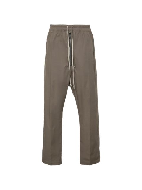 pressed-crease tapered trousers