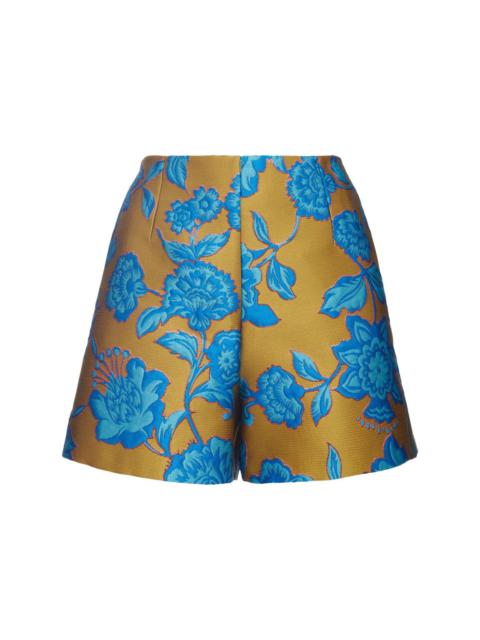 Margarita floral-jacquard shorts
