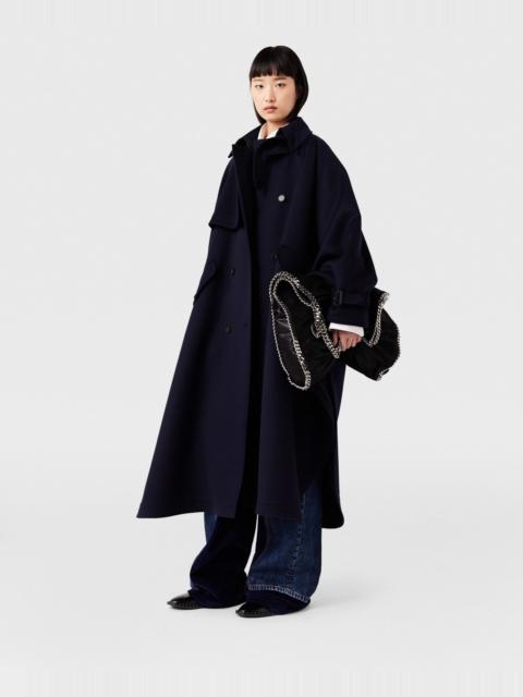 High-Neck A-Line Trench Coat