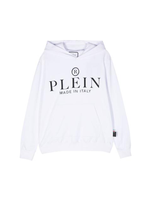 PHILIPP PLEIN logo-appliquÃ© cotton hoodie