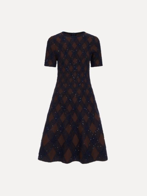 Oscar de la Renta ARGYLE KNIT DRESS