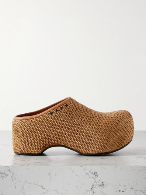 Marni Sabot Raffia Platform Clogs