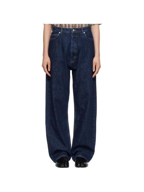 Studio Nicholson Navy Marylbone Straight Leg Jeans