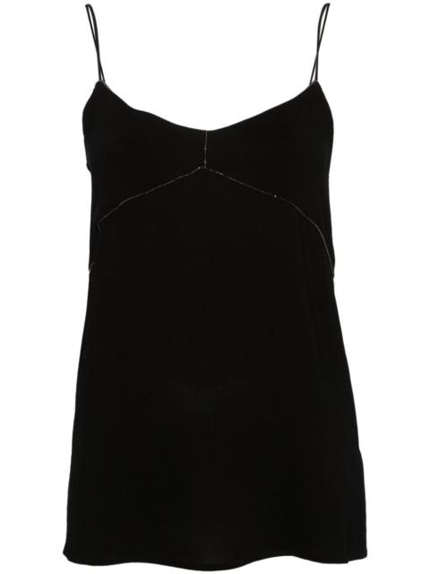 FABIANA FILIPPI beaded-trim crepe tank top
