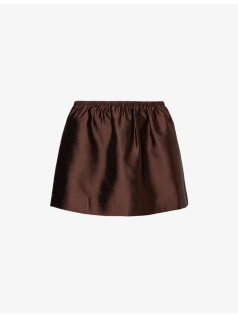 Reformation Elva Woven Mini Skirt