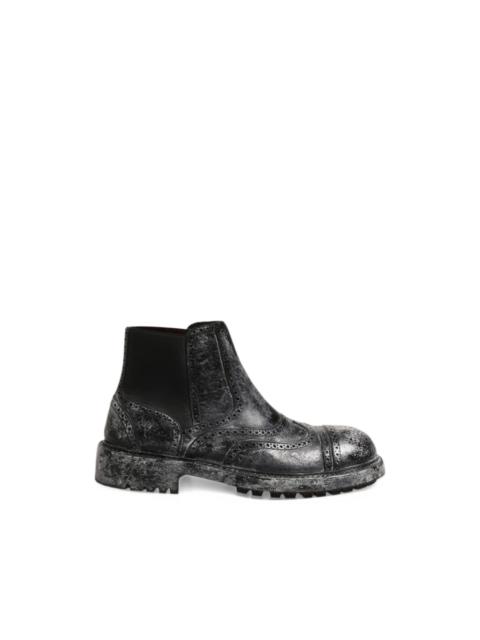 Dolce & Gabbana brogue-detail leather Chelsea boots