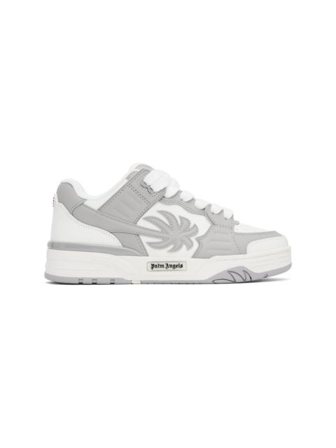 Palm Angels White & Gray Venice Leather Sneakers