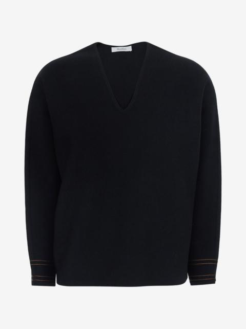 Max Mara contrast-stitch V-neck sweater