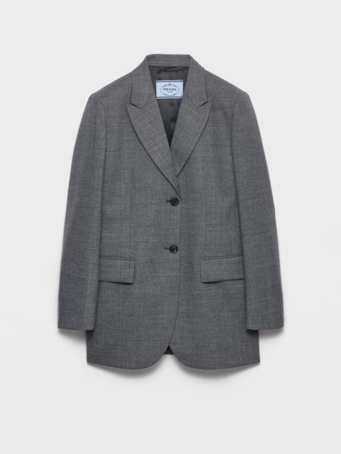 Prada Single-breasted mélange hopsack jacket