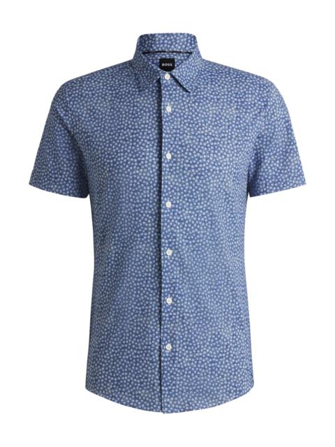 BOSS SLIM-FIT SHIRT IN FLORAL-PRINT PERFORMANCE FABRIC