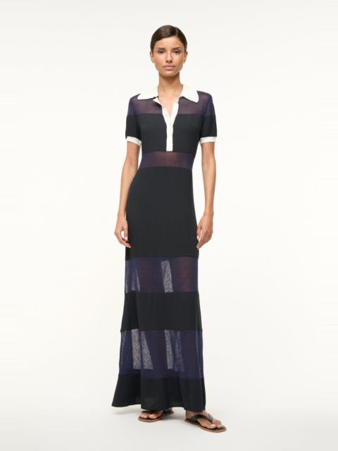 STAUD STAUD QUAINT DRESS BLACK NAVY IVORY