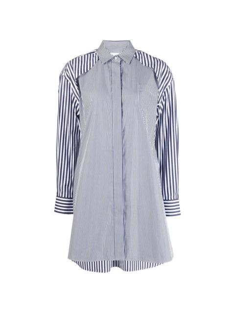 striped-panelled shirt dress