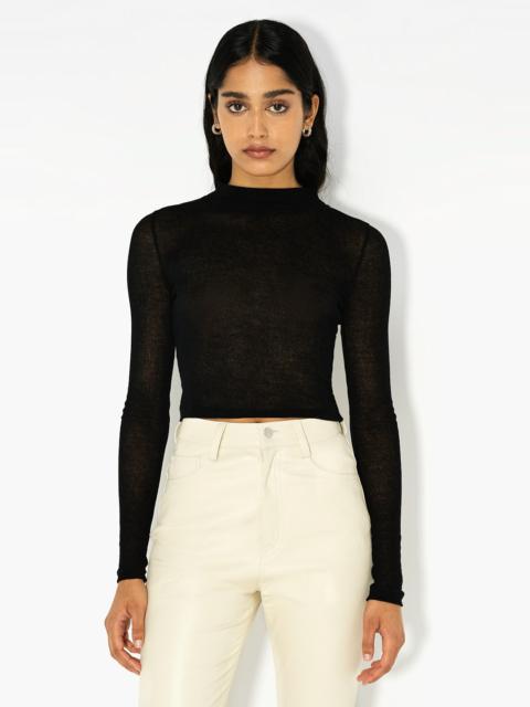 John Elliott GAUZE RIB LS CROPPED TEE