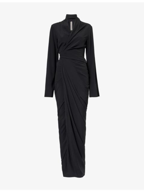 Rick Owens Wrap Draped Woven Gown