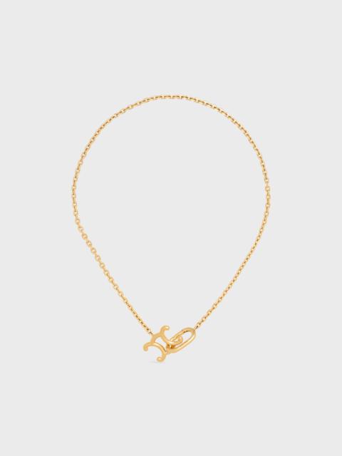 CELINE Triomphe Lock Necklace in Brass with Gold Finish