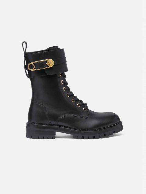 VERSACE Safety Pin Leather Boots
