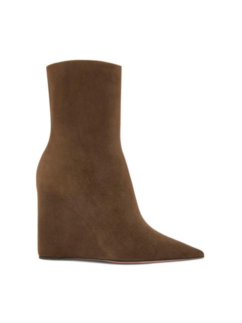 Amina Muaddi Pernille Suede Ankle Boots brown
