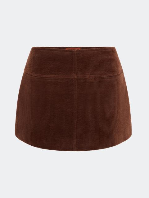SIMONMILLER Twiggy Corduroy Mini Skirt In Choco Brown