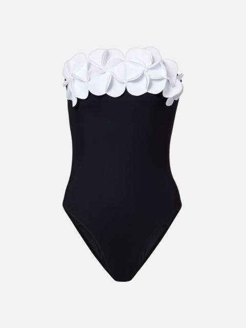 KARLA COLLETTO Tess floral-appliqué bandeau swimsuit